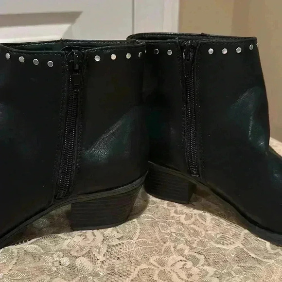 Faux Leather Studded Ankle Boots - Picture 6 of 7
